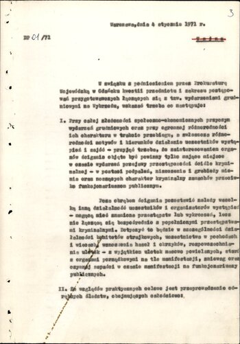 Wskazówki Prokuratury Generalnej z dnia 4 stycznia 1971 r.