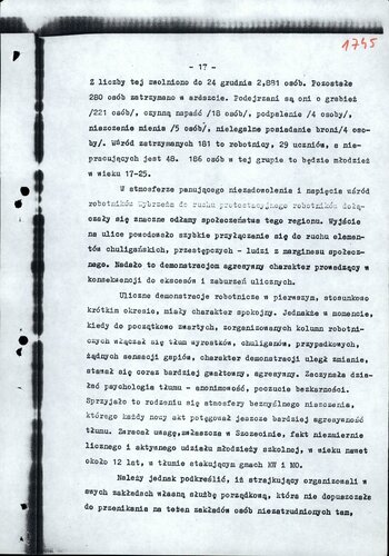 Ocena wydarzeń grudniowych w kraju, ich tło, charakter i wnioski