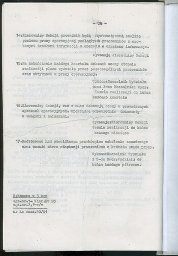Plan działań operacyjnych Wydziału III "A" KW MO w Białymstoku na 1981 r. #19