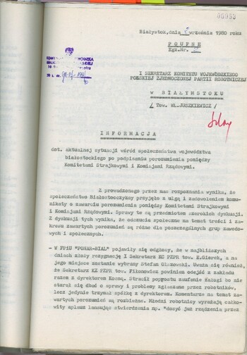 Informacje dot. sytuacji społeczno-politycznej w woj. białostockim 80-81 #8