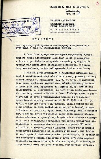 Meldunek o sytuacji społeczno – politycznej w województwie z dnia 17.10.1980 r. #3