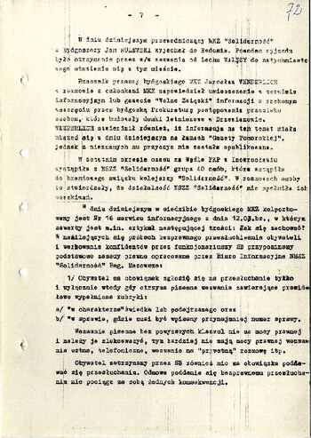 Meldunek o sytuacji społeczno – politycznej w województwie z dnia 13.03.1981 r. #4
