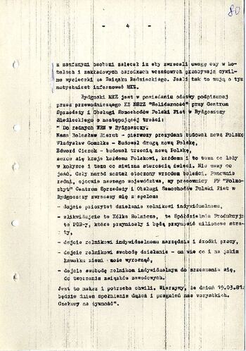 Meldunek o sytuacji społeczno – politycznej w województwie z dnia 14.03.1981 r. #7