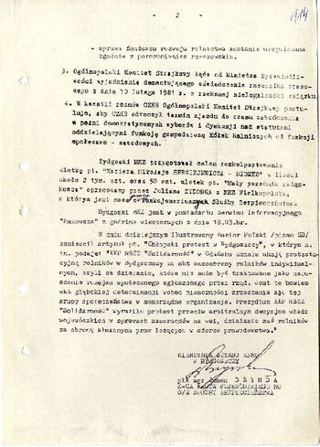 Meldunek o sytuacji społeczno – politycznej w województwie z dnia 19.03.1981 r. #2