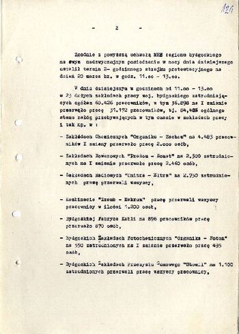 Meldunek o sytuacji społeczno – politycznej w województwie z dnia 20.03.1981 r. #9