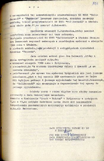 Meldunek o sytuacji społeczno – politycznej w województwie z dnia 29.08.1981 r. #2