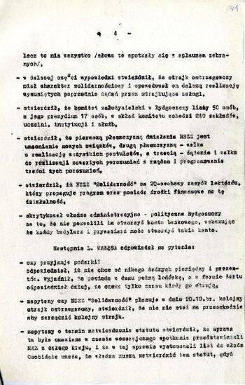 Informacja przekazana do Komitetu Wojewódzkiego PZPR w Bydgoszczy o sytuacji w regionie z dnia 08.10.1980 r. #4