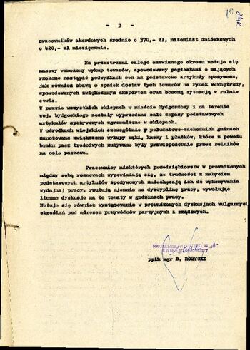 Notatka służbowa z dnia 19.07.1980 r. o sytuacji społeczno – politycznej w województwie bydgoskim w dniach 1 – 18 lipca 1980 r. #3