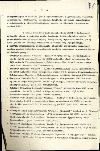 Notatka służbowa z dnia 26.09.1980 r. dotycząca powstania Komitetu Założycielskiego Niezależnych Samorządnych Związków Zawodowych #7