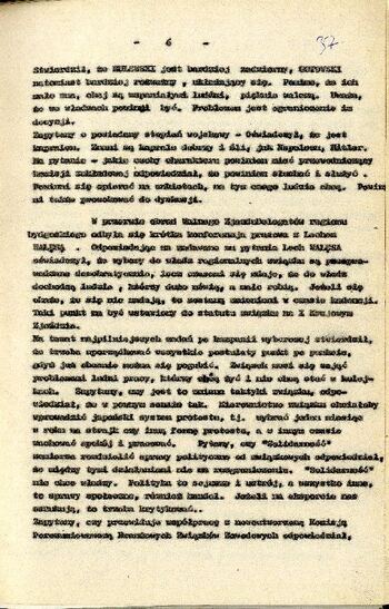 Relacja z wystąpienia Lecha Wałęsy na Forum I Walnego Zjazdu Delegatów NSZZ „Solidarność” Regionu Bydgoskiego 20.06.1981 r. #2