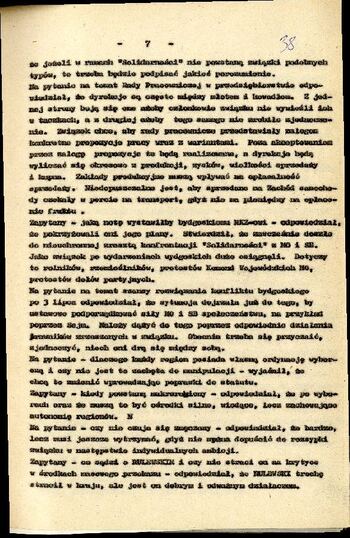 Relacja z wystąpienia Lecha Wałęsy na Forum I Walnego Zjazdu Delegatów NSZZ „Solidarność” Regionu Bydgoskiego 20.06.1981 r. #3
