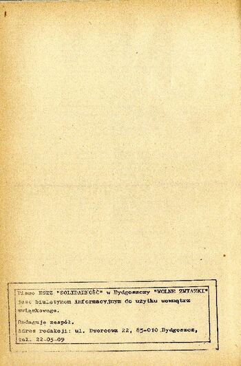 „Wolne Związki” – pismo NSZZ „Solidarność” w Bydgoszczy z dnia 13.10.1980 r. #5