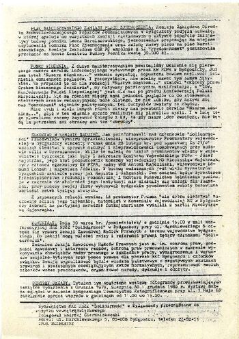 „Serwis Informacyjny” – pismo NSZZ „Solidarność” w Bydgoszczy z dnia 19.03.1981 r. #5