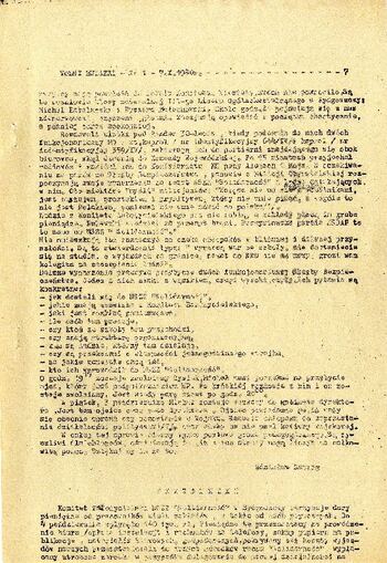 „Wolne Związki” nr1– pismo NSZZ „Solidarność” w Bydgoszczy z dnia 07.10.1980 r. #4