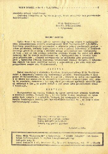 „Wolne Związki” nr1– pismo NSZZ „Solidarność” w Bydgoszczy z dnia 07.10.1980 r. #5