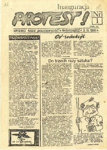 „Protest” – pismo NSZZ „Solidarność” w Bydgoszczy nr 1 z dnia 02.11.1981 r. #1