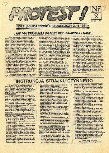 „Protest” – pismo NSZZ „Solidarność” w Bydgoszczy nr 2 z dnia 03.11.1981 r. #2