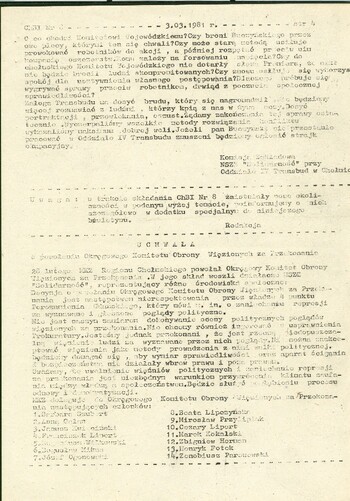 Biuletyn Informacyjny Międzyzakładowego Komitetu Organizacyjnego NSZZ Solidarność w Chełmie