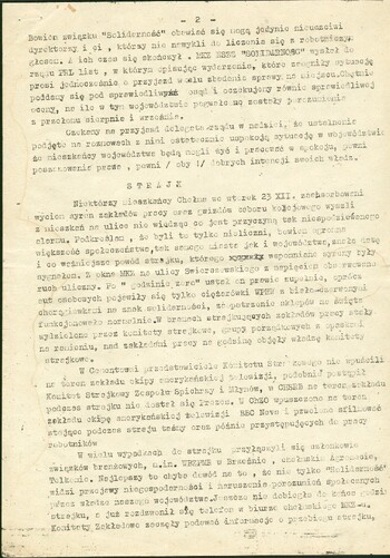 Biuletyn Informacyjny Międzyzakładowego Komitetu Organizacyjnego NSZZ Solidarność w Chełmie