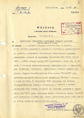 Wniosek o wszczęcie sprawy o kryptonimie "Odnowa"