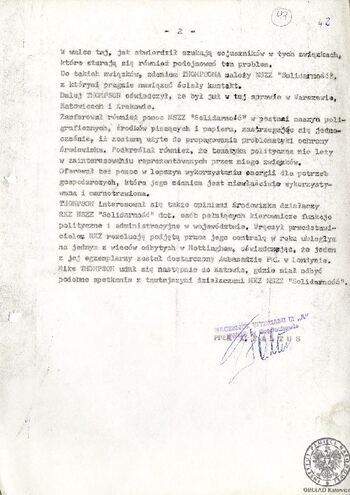 Słowny opis zagrożenia (faktu), część dalsza