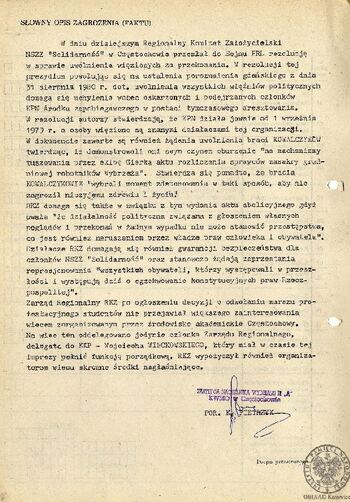 Słowny opis zagrożenia (faktu)