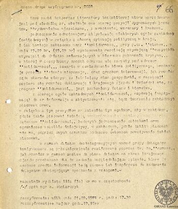 Sprawozdanie dotyczące realizacji wytycznych wiceministra, cz. 2