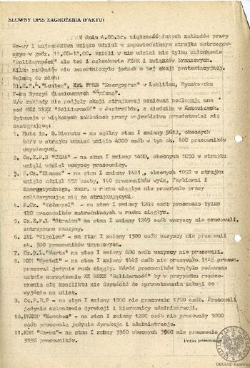 Słowny opis zagrożenia (faktu)