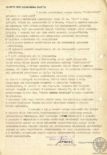 Słowny opis zagrożenia (faktu)