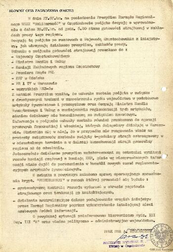 Słowny opis zagrożenia (faktu)