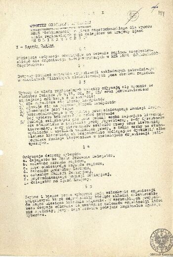 Ordynacja wyborcza Regionu Częstochowa