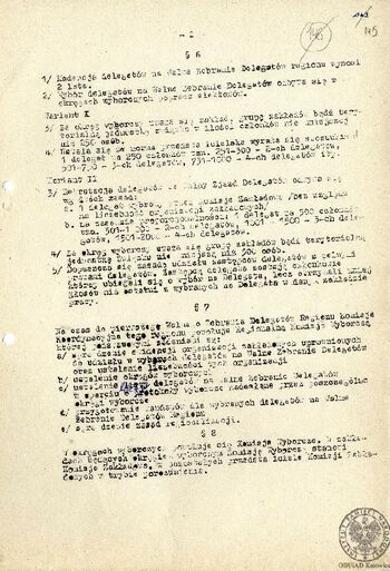 Ordynacja wyborcza Regionu Częstochowa