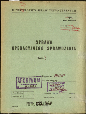 Sprawa Operacyjnego Sprawdzenia „Anna”. Dot. zamiaru zorganizowania przez Zarząd NSZZ S #5