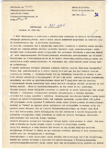 SOS Górnik - strajk górników zatrudnionych w ZG Rudna Polkowice dnia 27.08.1980 #1