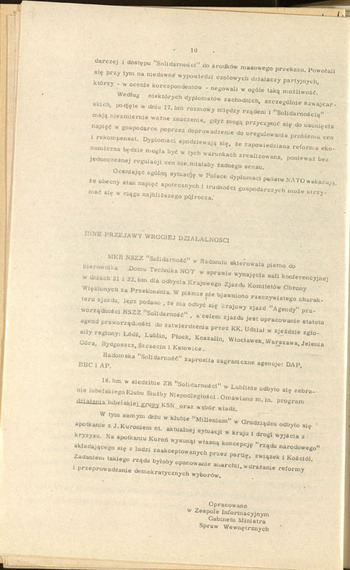 Informacje sytuacyjne Sztabu MSW 11.10.1981-20.11.1981 #5