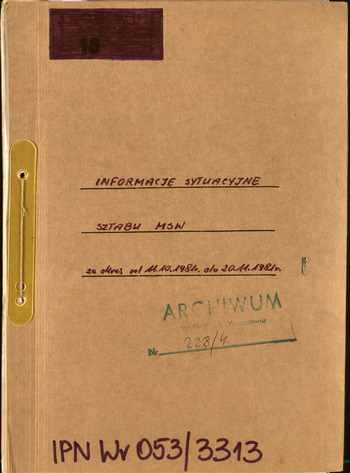 Informacje sytuacyjne Sztabu MSW 11.10.1981-20.11.1981 #10