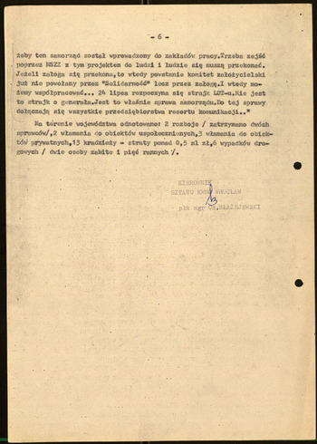 Sytuacja w woj. wrocławskim, Informacje MSW -1981 #11