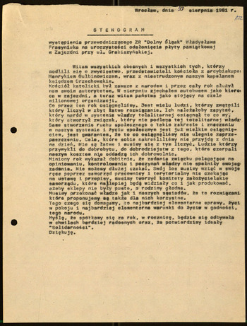 Sytuacja w woj. wrocławskim, Informacje MSW -1981 #27