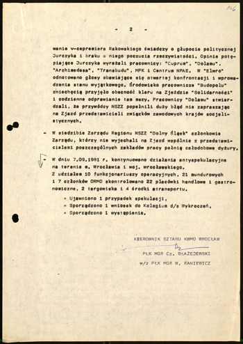 Sytuacja w woj. wrocławskim, Informacje MSW -1981 #33