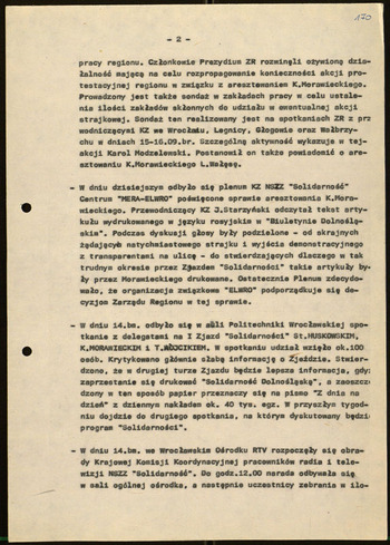 Sytuacja w woj. wrocławskim, Informacje MSW -1981 #41