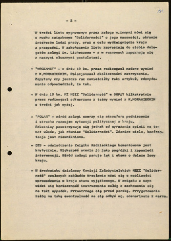 Sytuacja w woj. wrocławskim, Informacje MSW -1981 #44