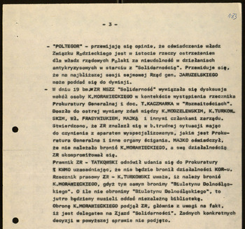 Sytuacja w woj. wrocławskim, Informacje MSW -1981 #45