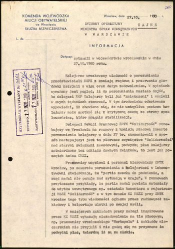 Informacje o sytuacji w woj. wrocławskim - 1980 #4