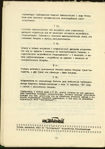 Statut NSZZ Rolników Indywidualnych Solidarność. 1981 #8