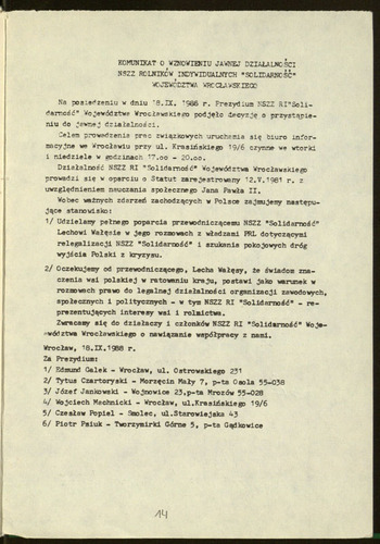 Statut NSZZ Rolników Indywidualnych Solidarność. 1981 #9