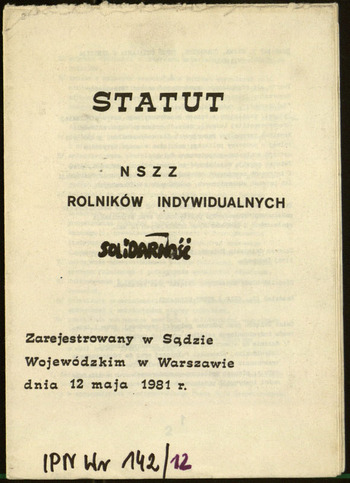 Statut NSZZ Rolników Indywidualnych Solidarność. 1981 #12