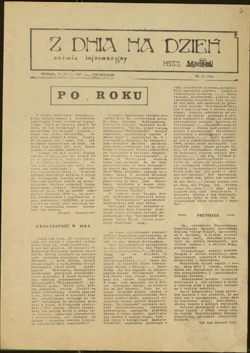 Z dnia na dzień. Serwis informacyjny NSZZ Solidarność. 1981-1985 #5