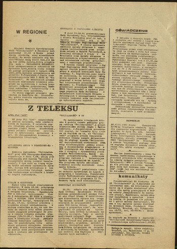 Z dnia na dzień. Serwis informacyjny NSZZ Solidarność. 1981-1985 #6