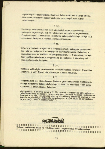 Statut NSZZ Rolników Indywidualnych Solidarność. 1981 #7