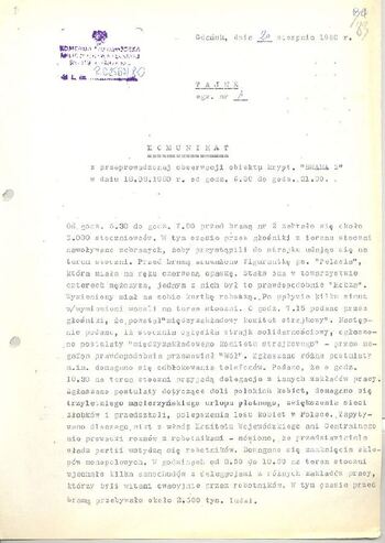 KWMO Gdańsk, „Sierpień 80”